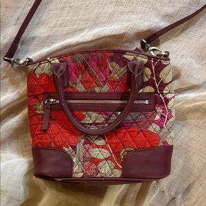Vera Bradley Red and Purple Floral Shoulder Bag